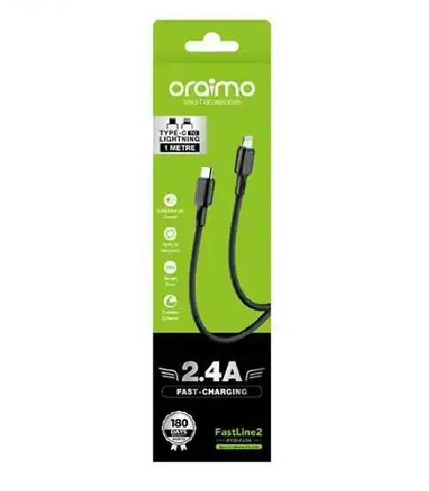 Oraimo Lightning Cable 1M 2.4 AMP Tangle Free OCD-L53 Power