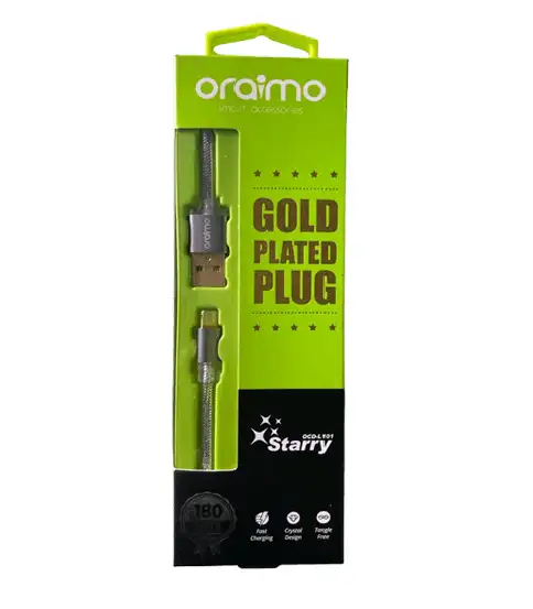 Oraimo OCD-L101 Starry Gold Plated Plug USB Cable for iPhone, 1 Meter