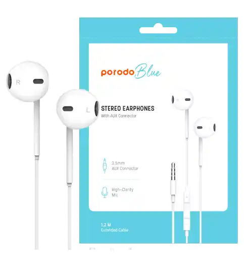 Prodo Blue Stereo Earphones with aux connector
